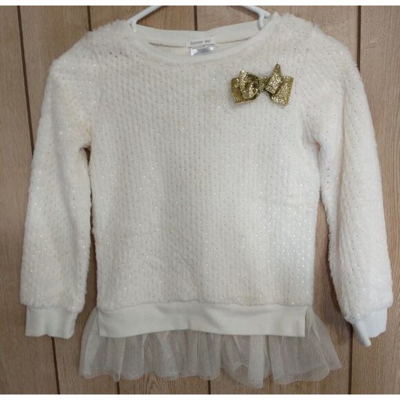 Forever Me Other - Forever Me Girls Gold & Ivory Pullover Sweater Size 7